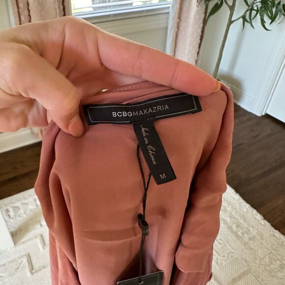 NWT BCBGMaxAzria Trar Suede Asymmetrical Dress in Rose Dawn - Picture 6 of 10